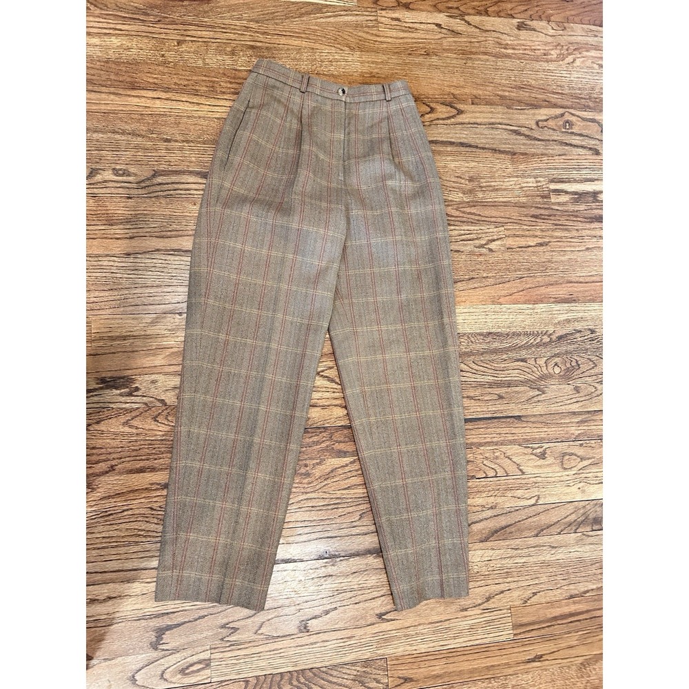 Talbots Brown Plaid Trousers